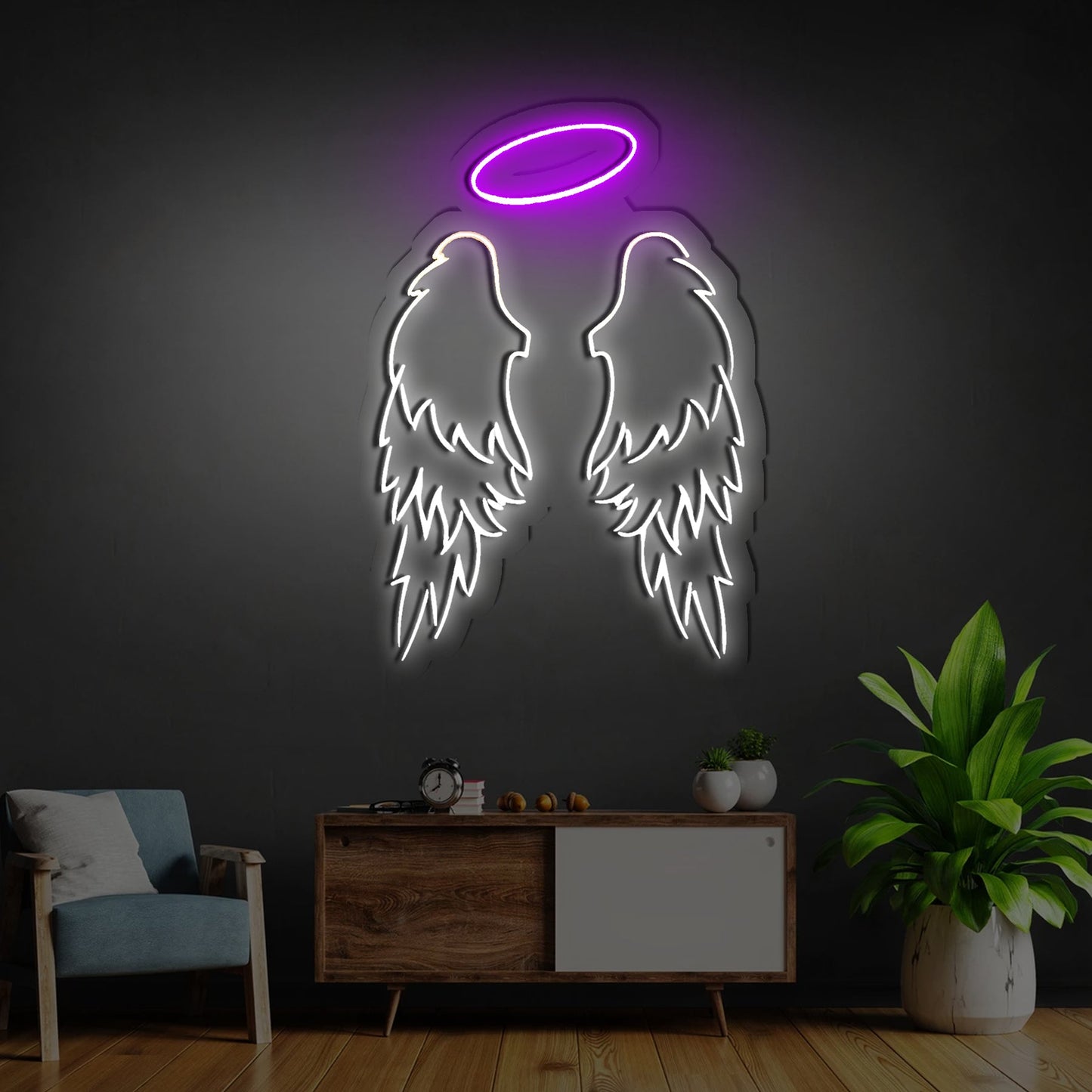 Angel Wings Neon Sign - Heavenly Light Decor | Aida Neon