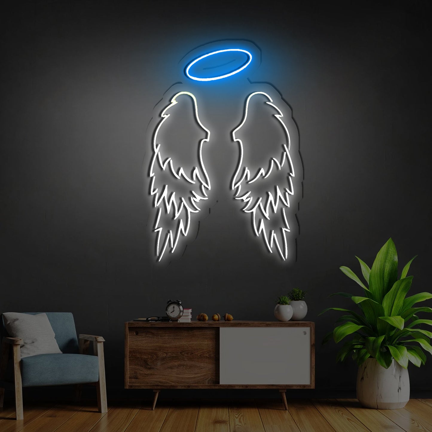 Angel Wings Neon Sign - Heavenly Light Decor | Aida Neon