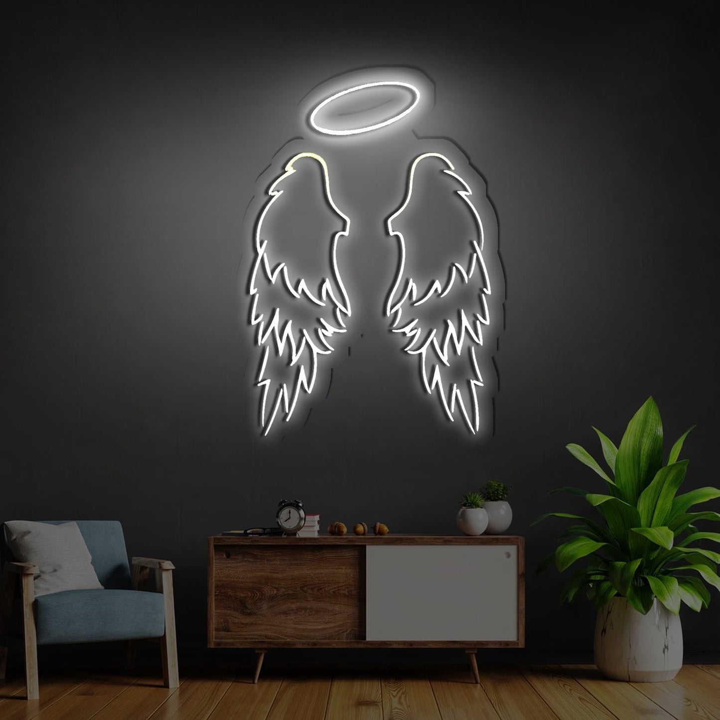 Angel Wings Neon Sign - Heavenly Light Decor | Aida Neon