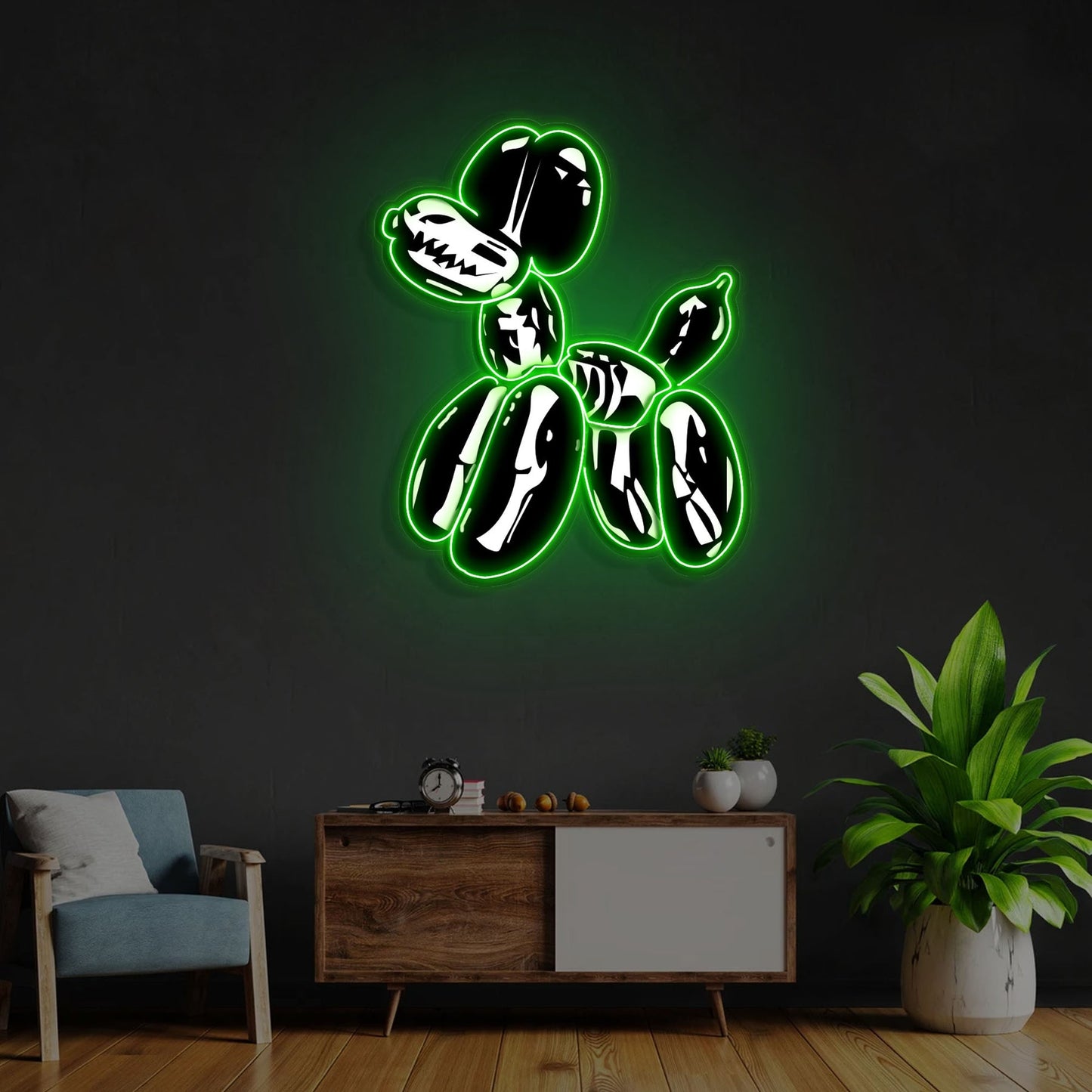 Balloon Dog X-Ray Neon Acrylic Artwork - Unique Decor Piece | Aida Neon