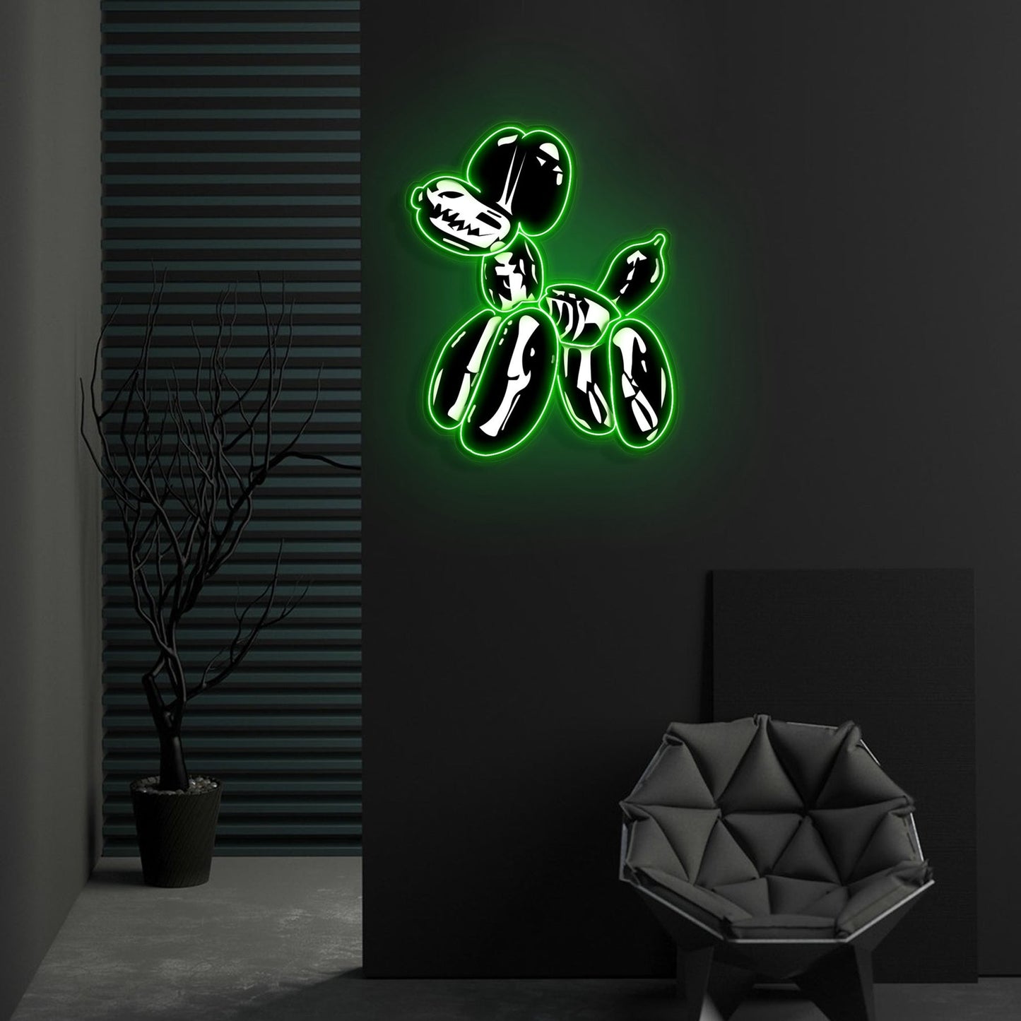 Balloon Dog X-Ray Neon Acrylic Artwork - Unique Decor Piece | Aida Neon