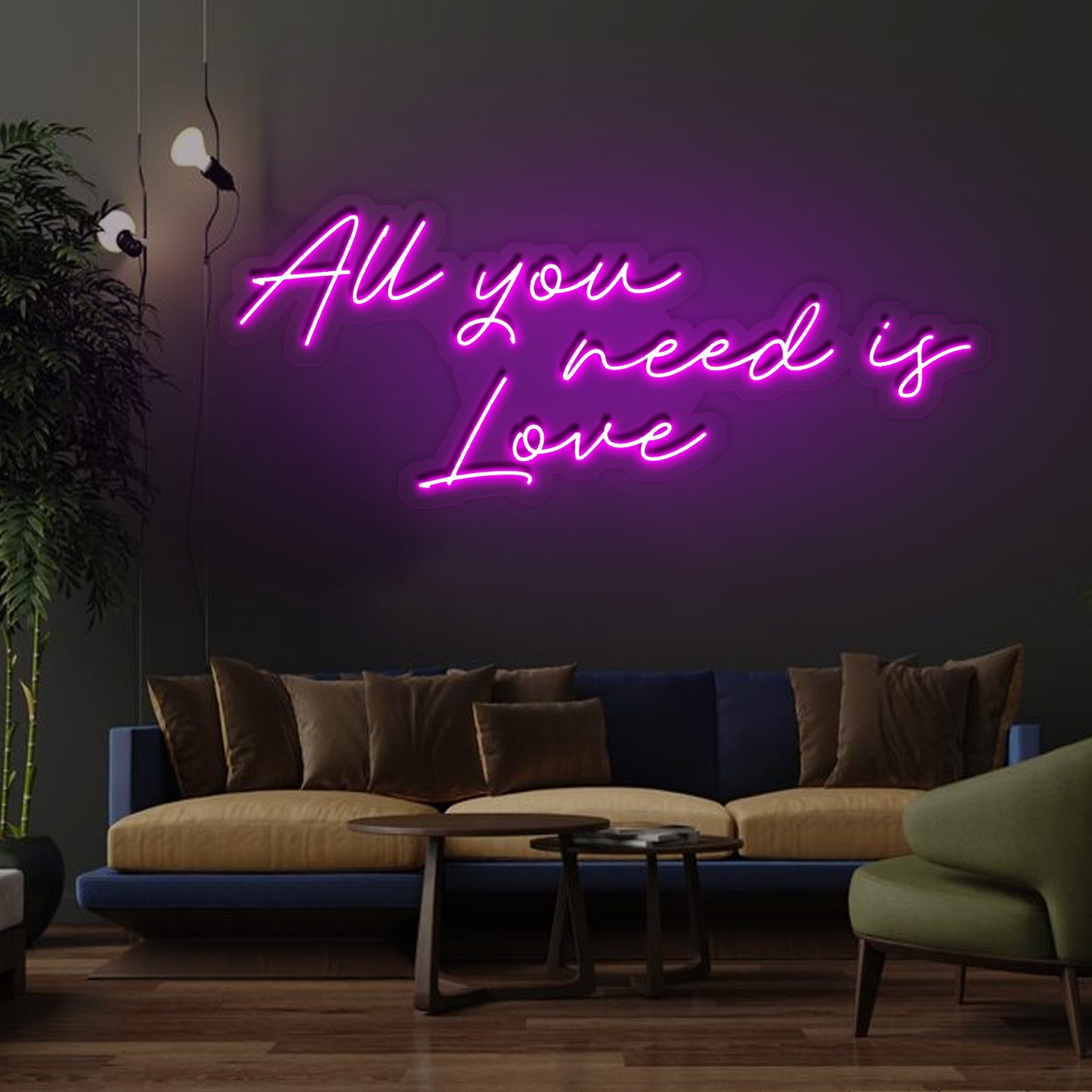 All You Need Is Love LED Neon Sign - Inspirational Quote Light | Aida Neon