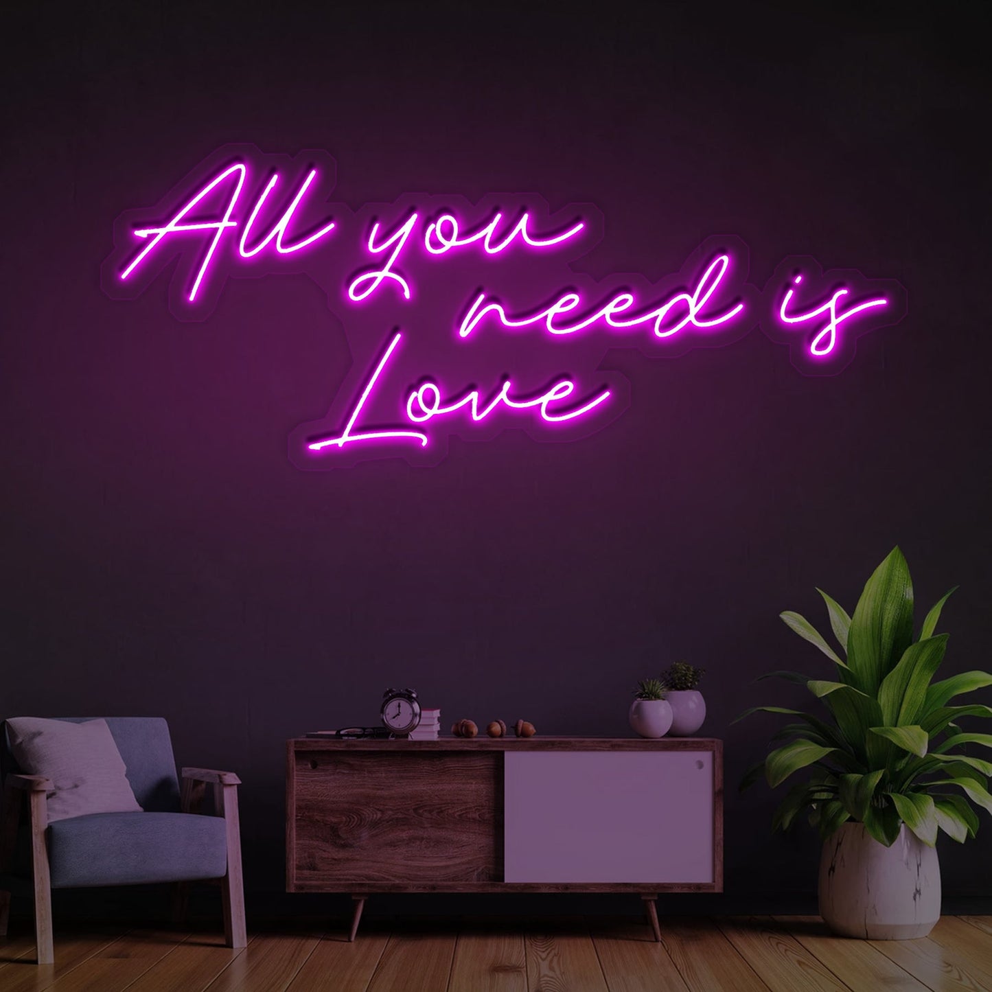 All You Need Is Love LED Neon Sign - Inspirational Quote Light | Aida Neon