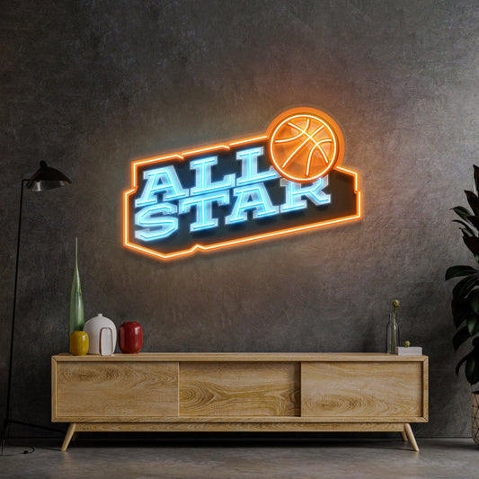 All Star League LED Neon Sign - Sports Fan Light Art | Aida Neon