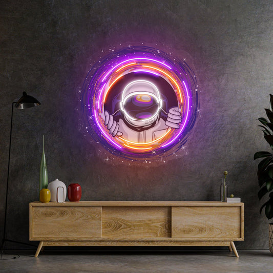 Astronauts Black Holes LED Neon Sign - Cosmic Pop Art Light | Aida Neon