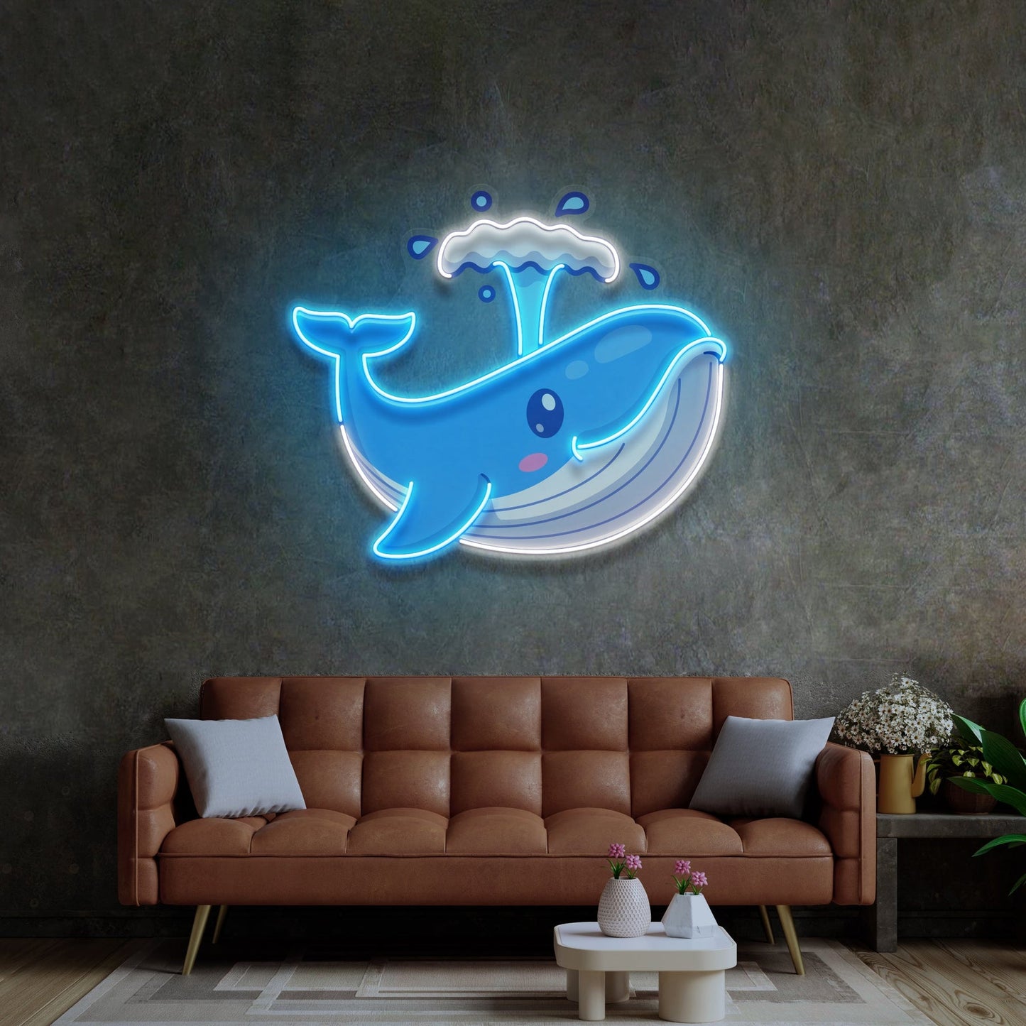 Baby Whale Spout LED Neon Sign - Cute Pop Art Light | Aida Neon