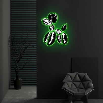 Balloon Dog X-Ray Neon Acrylic Artwork - Unique Decor Piece | Aida Neon