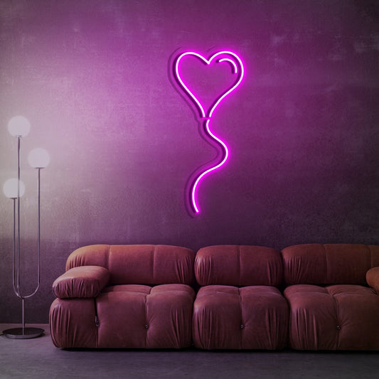 Heart Balloon LED Neon Sign - Romantic Home Decor Art | Aida Neon
