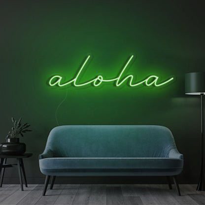 Aloha LED Neon Sign - Warm Greeting Light | Aida Neon