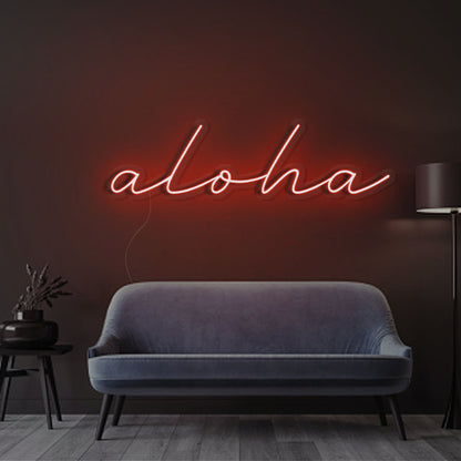 Aloha LED Neon Sign - Warm Greeting Light | Aida Neon